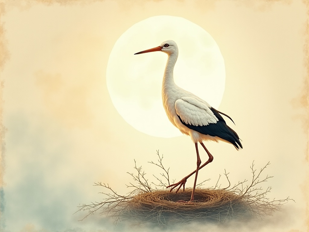 Ilustracja snu: bocian