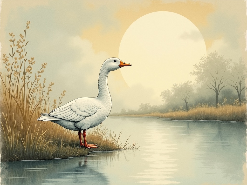 Ilustracja snu: biegająca gęś