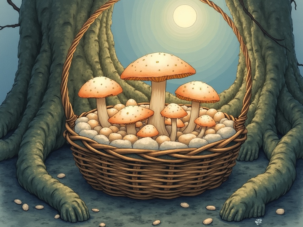 Ilustracja snu: grzyby