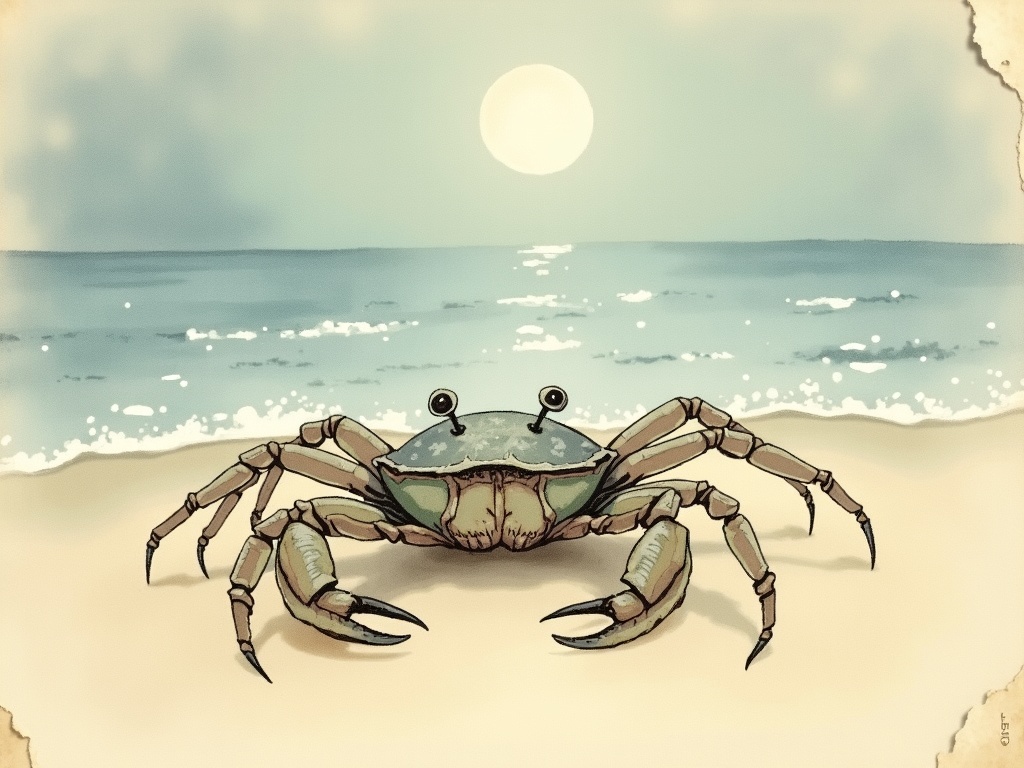 Ilustracja snu: chory krab