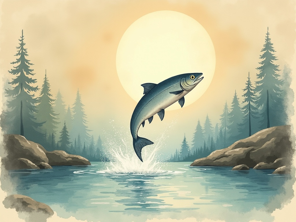 Ilustracja snu: chory łosoś