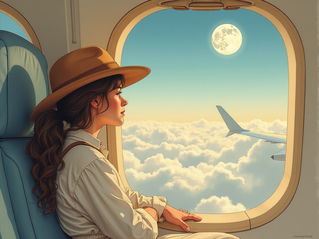 Ilustracja snu: lot samolotem