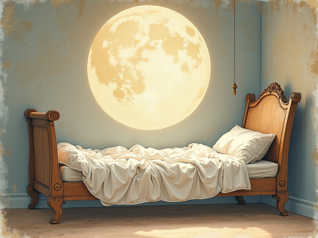 Ilustracja snu: łóżko