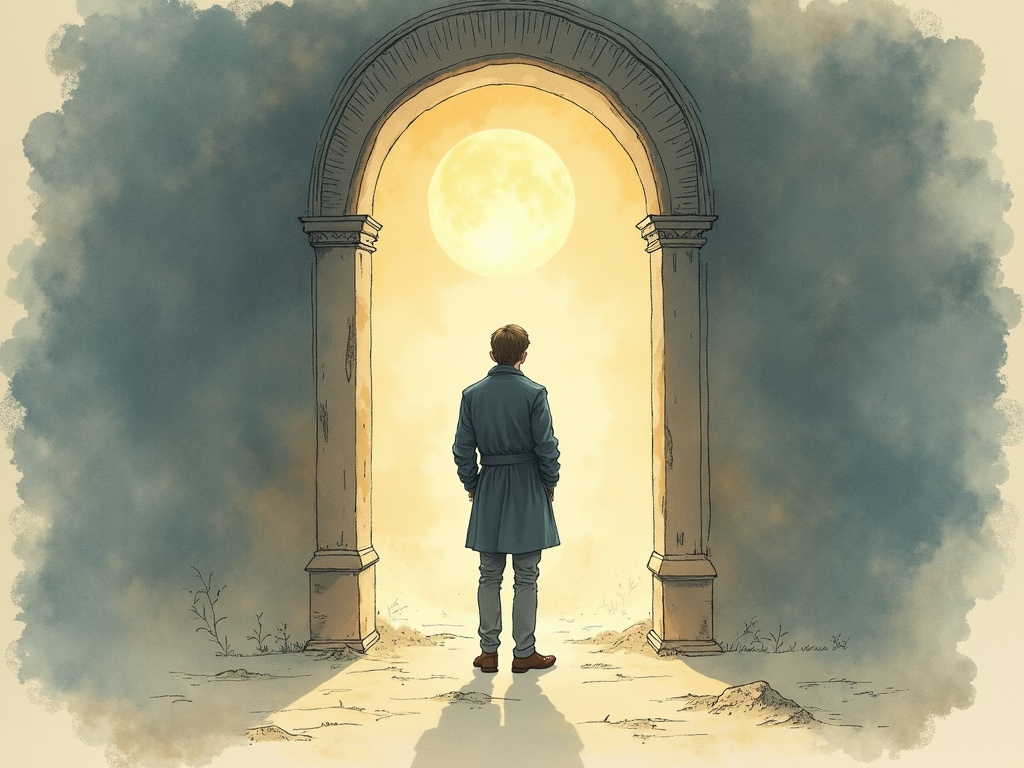 Ilustracja snu: mężczyzna