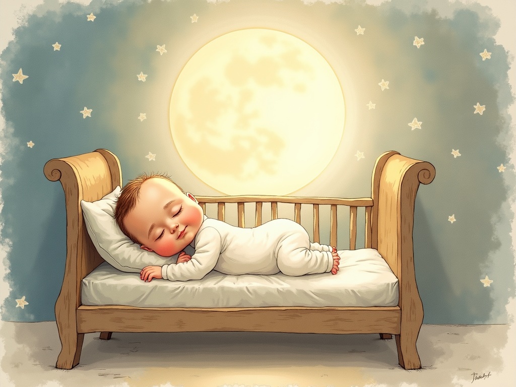Ilustracja snu: młode niemowlę