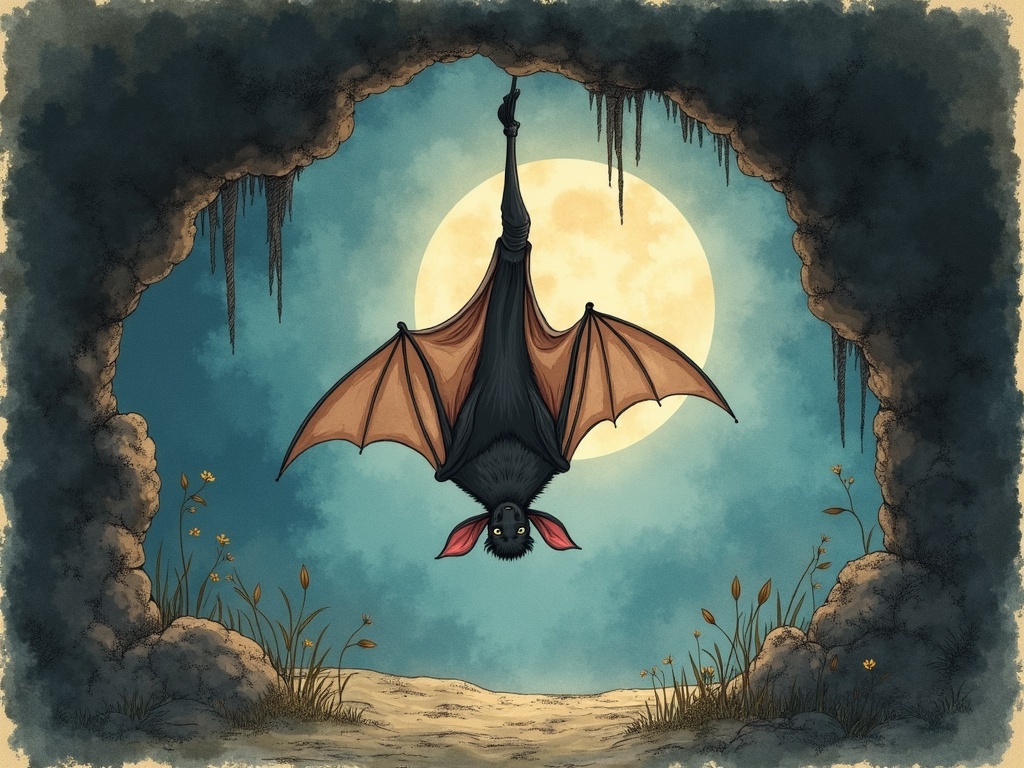 Ilustracja snu: nietoperz