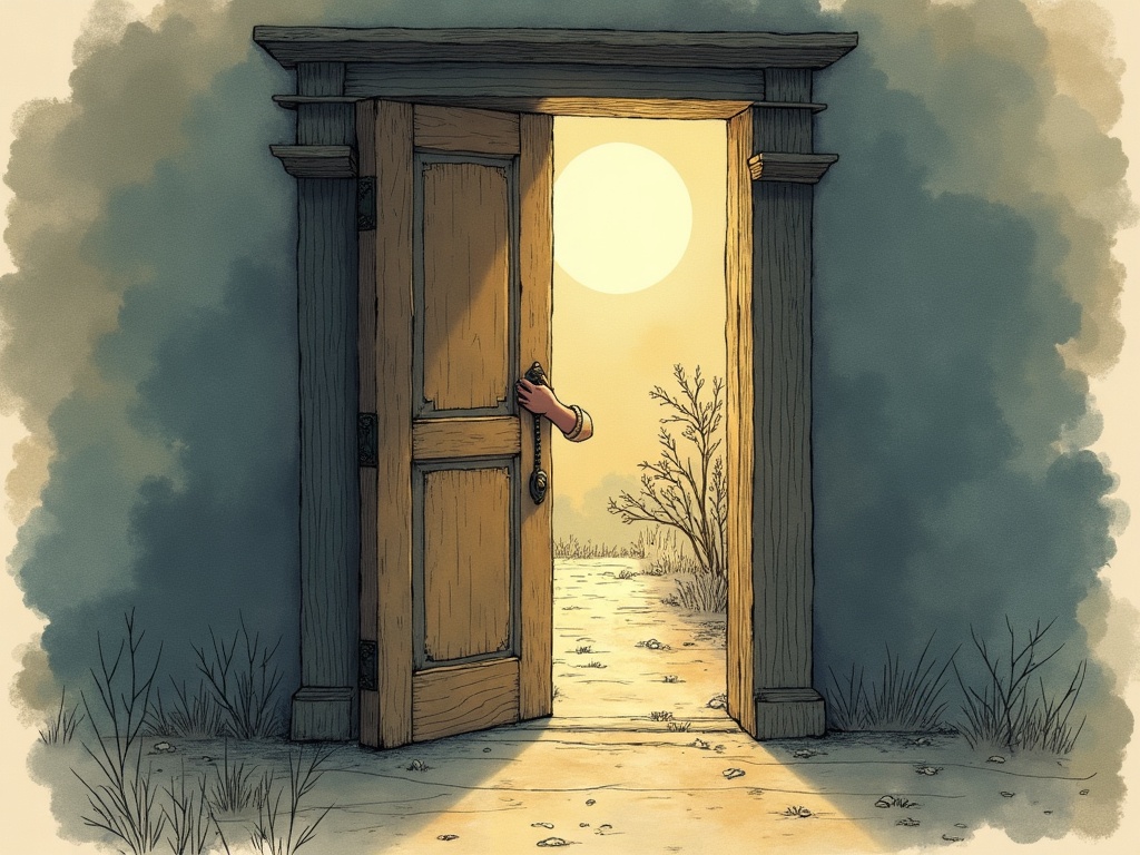 Ilustracja snu: otwieranie drzwi