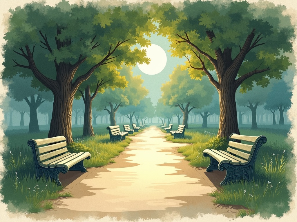 Ilustracja snu: park