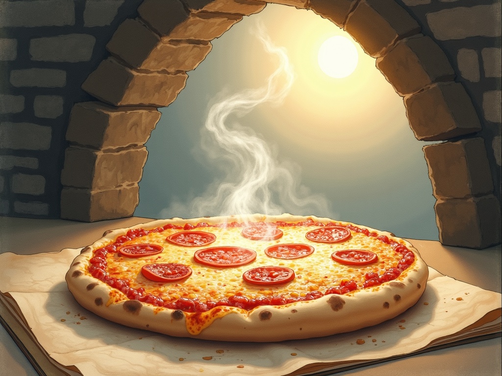 Ilustracja snu: pizza