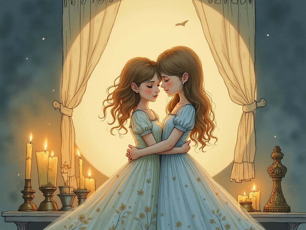 Ilustracja snu: przytulanie