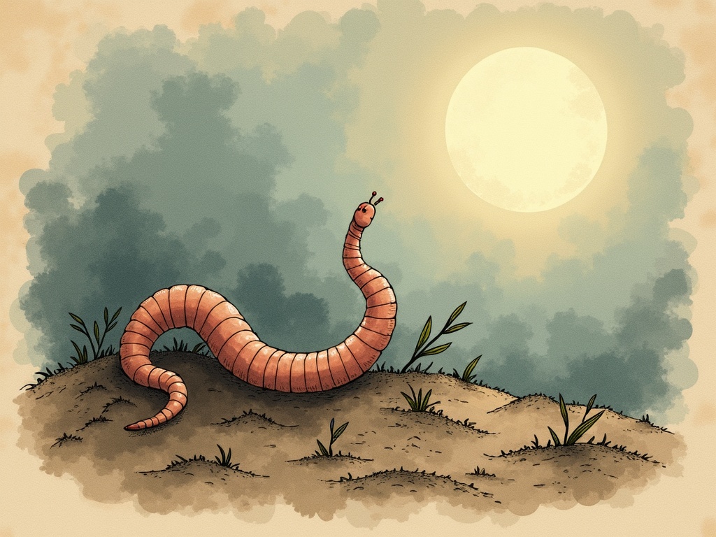 Ilustracja snu: biały robak