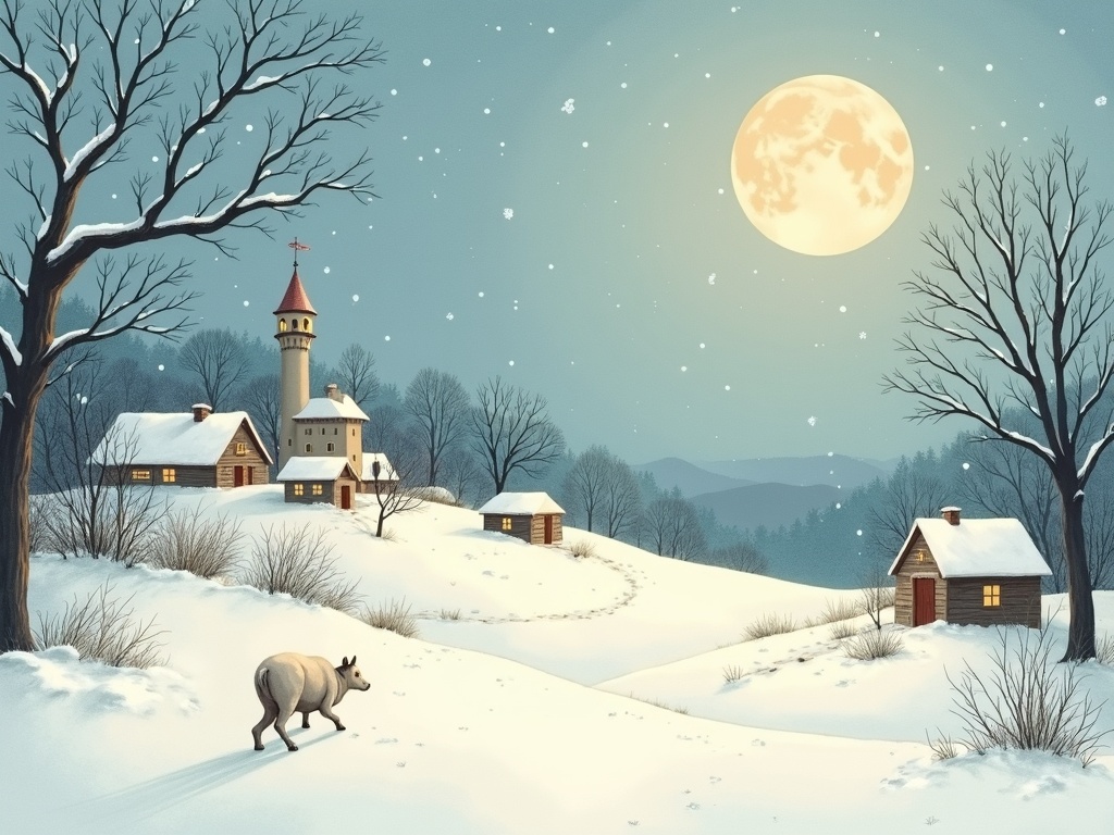 Ilustracja snu: śnieg