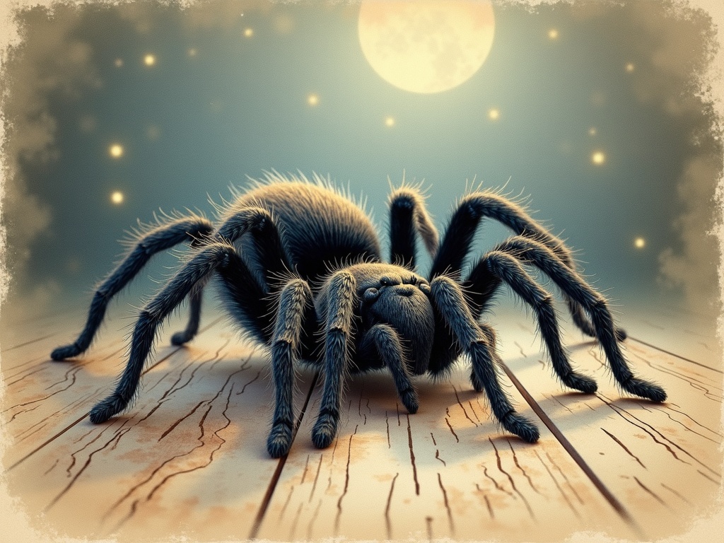 Ilustracja snu: biała tarantula