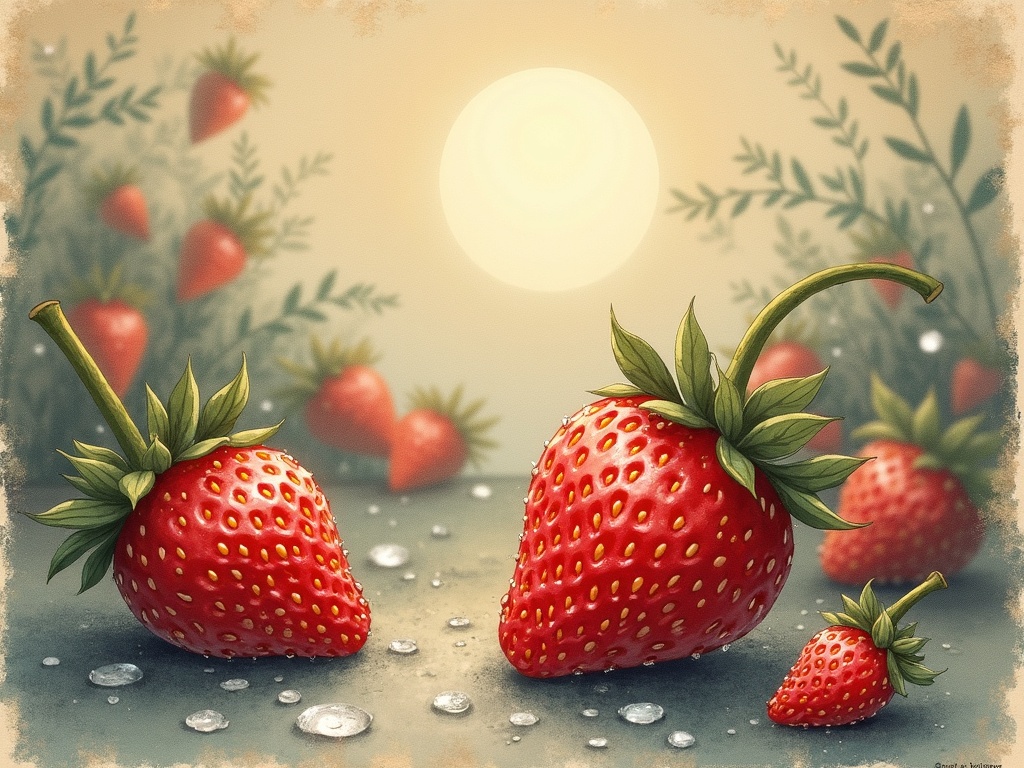 Ilustracja snu: truskawka