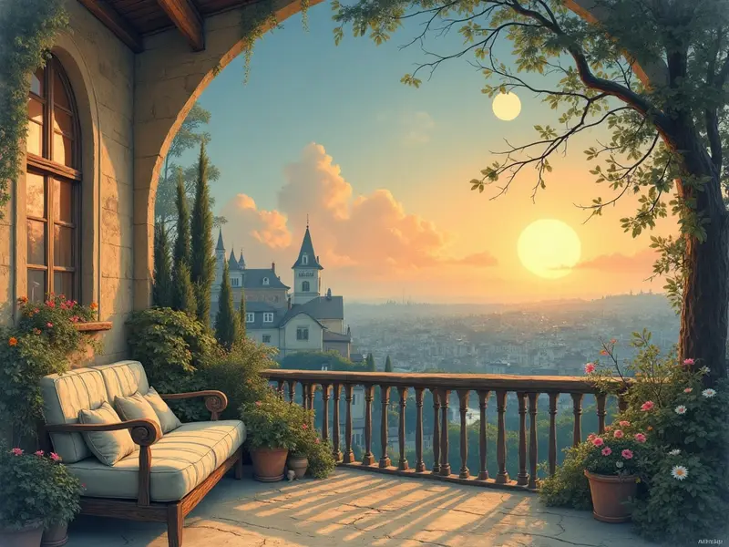 Ilustracja snu: balkon