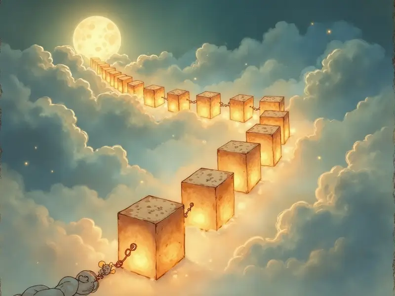 Ilustracja snu: blockchain spada