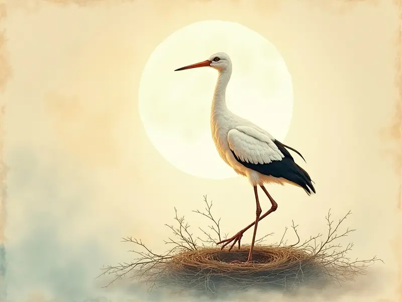 Ilustracja snu: bocian