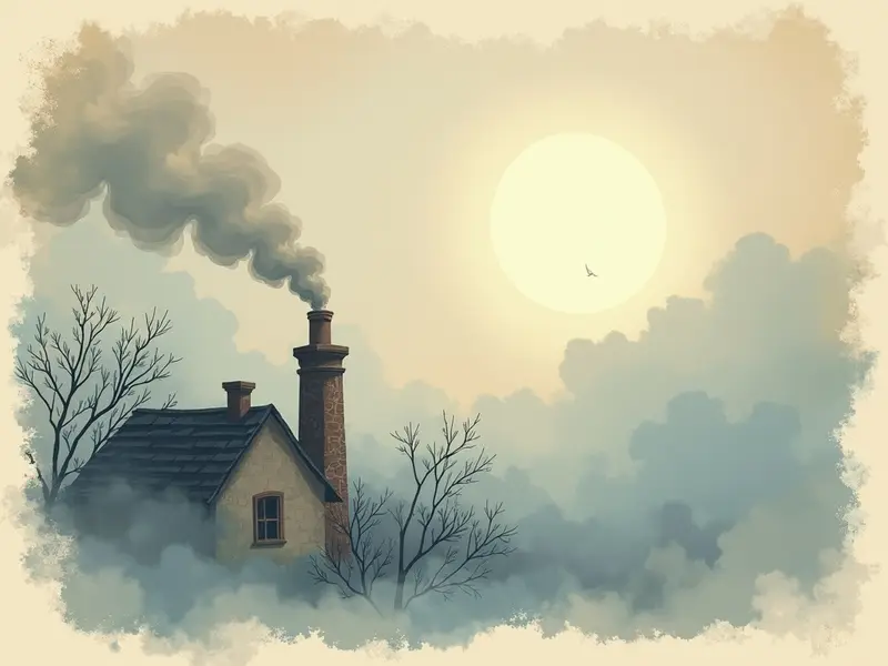 Ilustracja snu: dym nocą