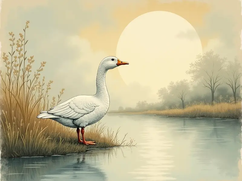Ilustracja snu: biała gęś