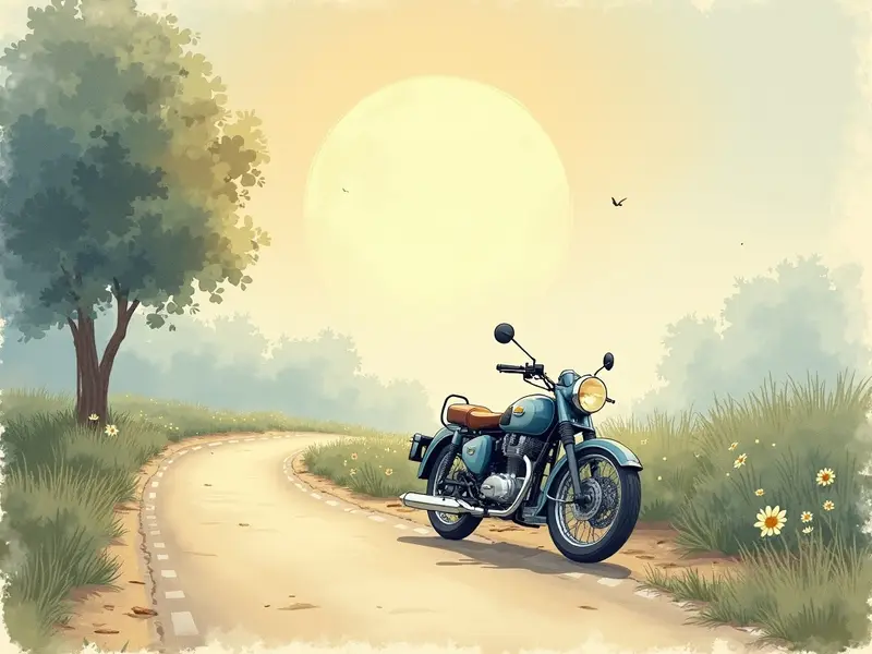 Ilustracja snu: motocykl