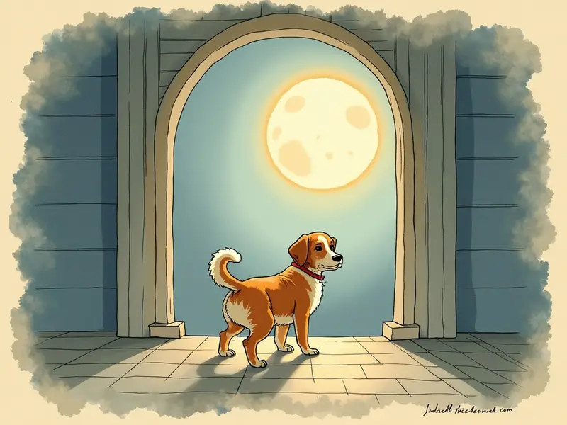 Ilustracja snu: pies stróżujący