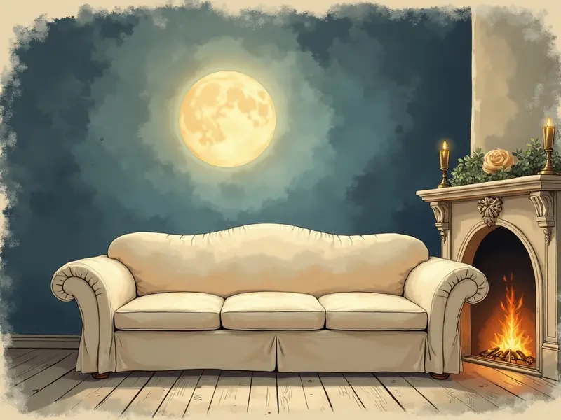 Ilustracja snu: ciemna sofa